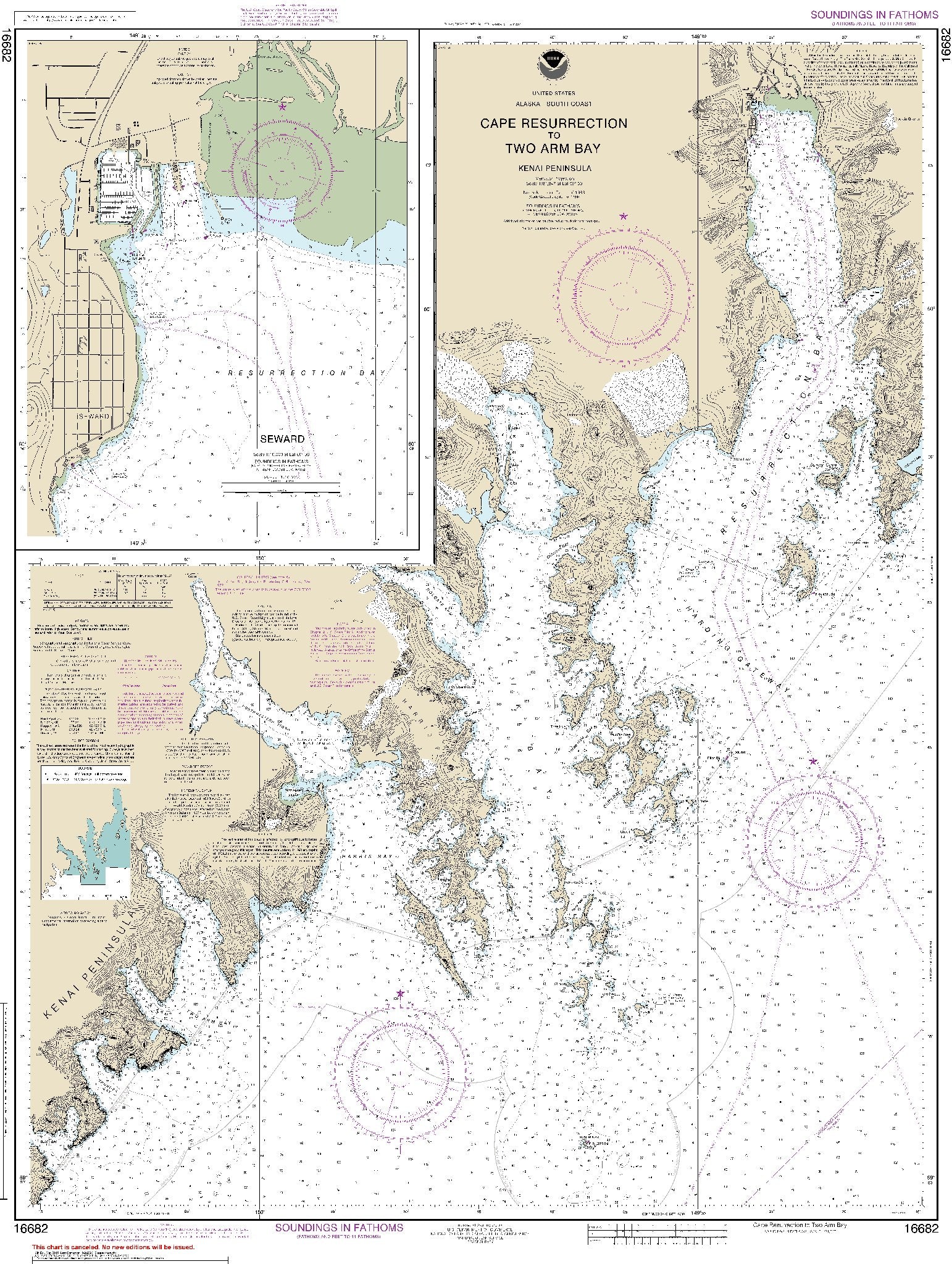 Cape Resurrection to Two Arm Bay (16682) by NOAA