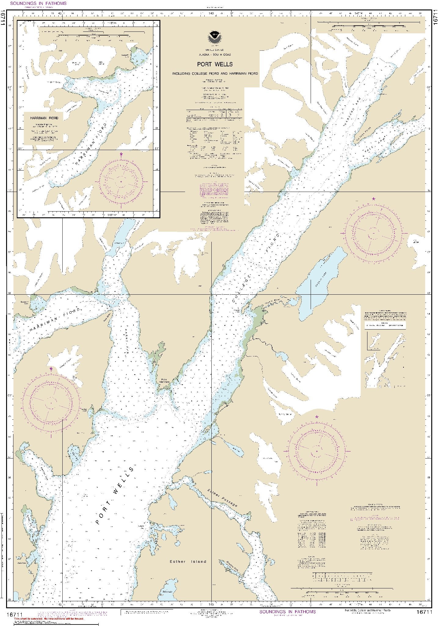 Port Wells Including College and Harriman Fiords (16711) by NOAA
