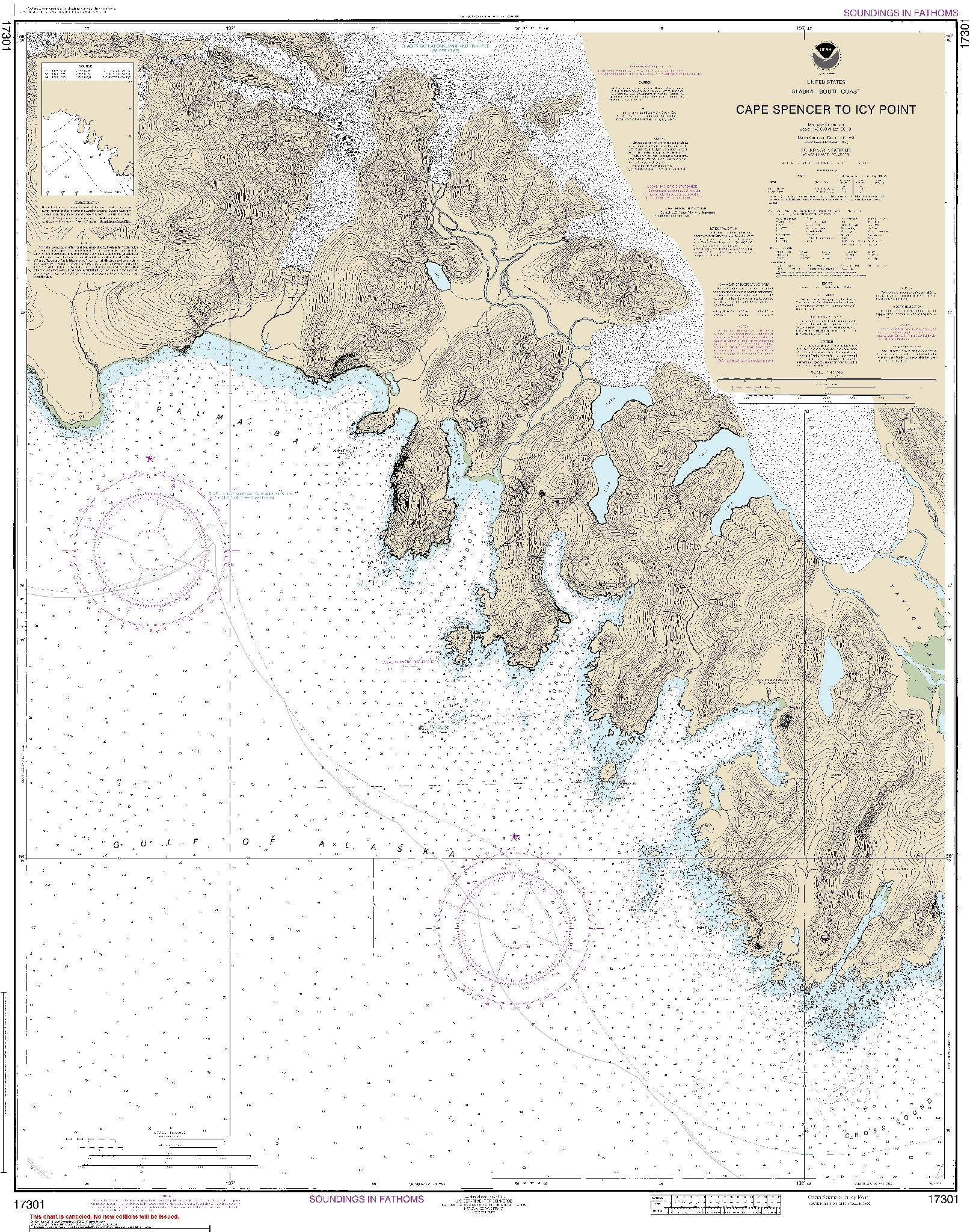Cape Spencer to Icy Point (17301) by NOAA