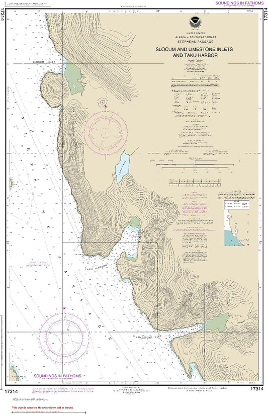 Slocum & Limestone Inlets & Taku Harbor (17314) by NOAA