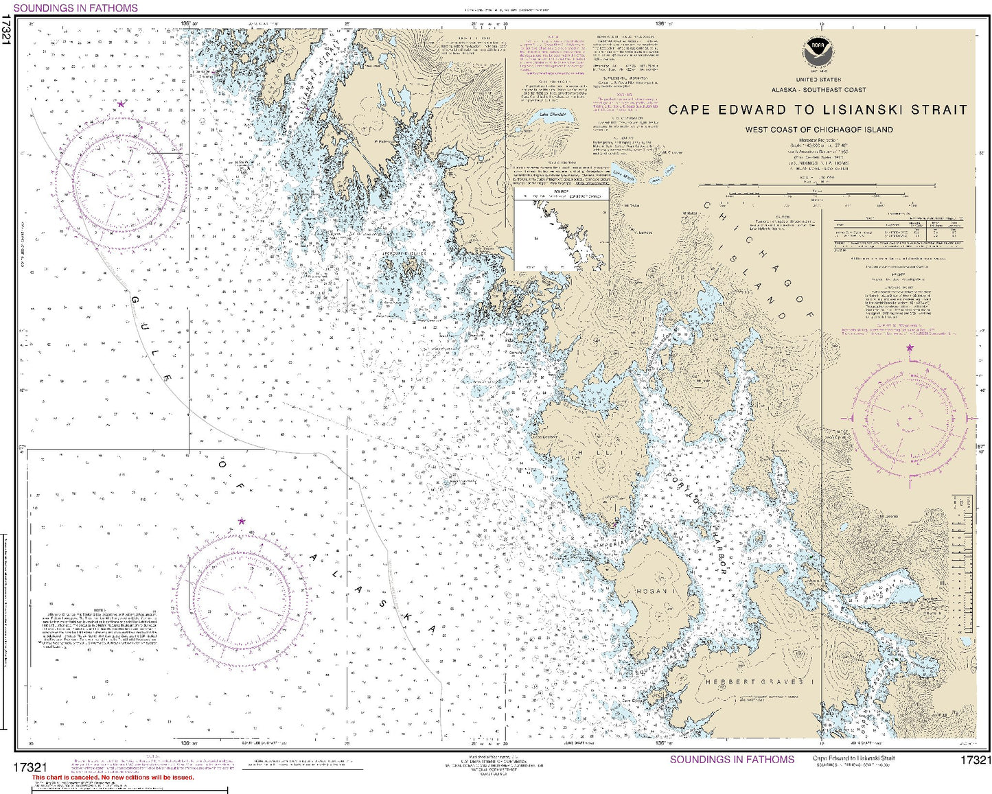 Cape Edward to Lisianski Strait Alaska (17321) by NOAA