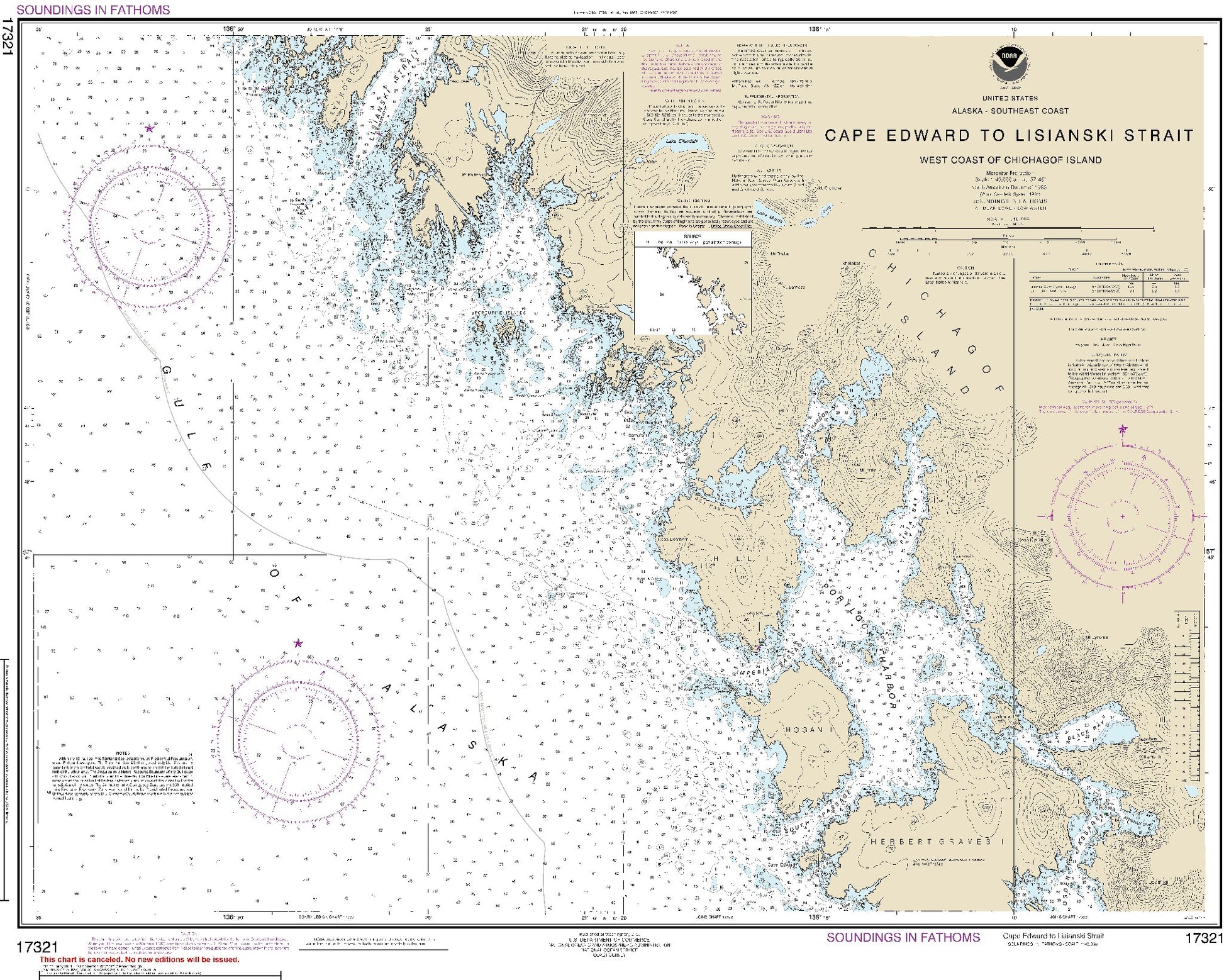 Cape Edward to Lisianski Strait Alaska (17321) by NOAA