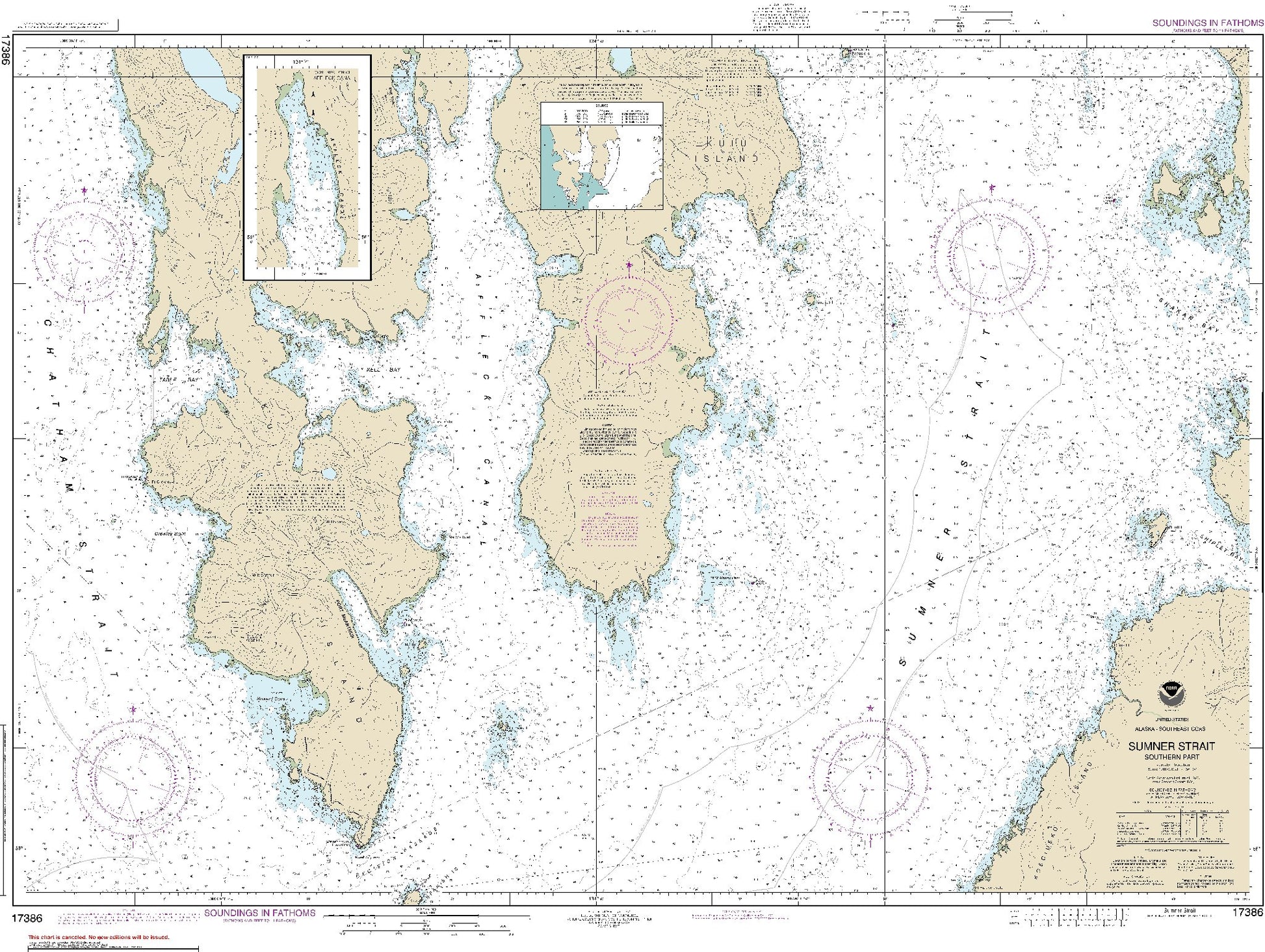 Sumner Strait - Southern Part with Continuation of Affleck Canal (17386) by NOAA