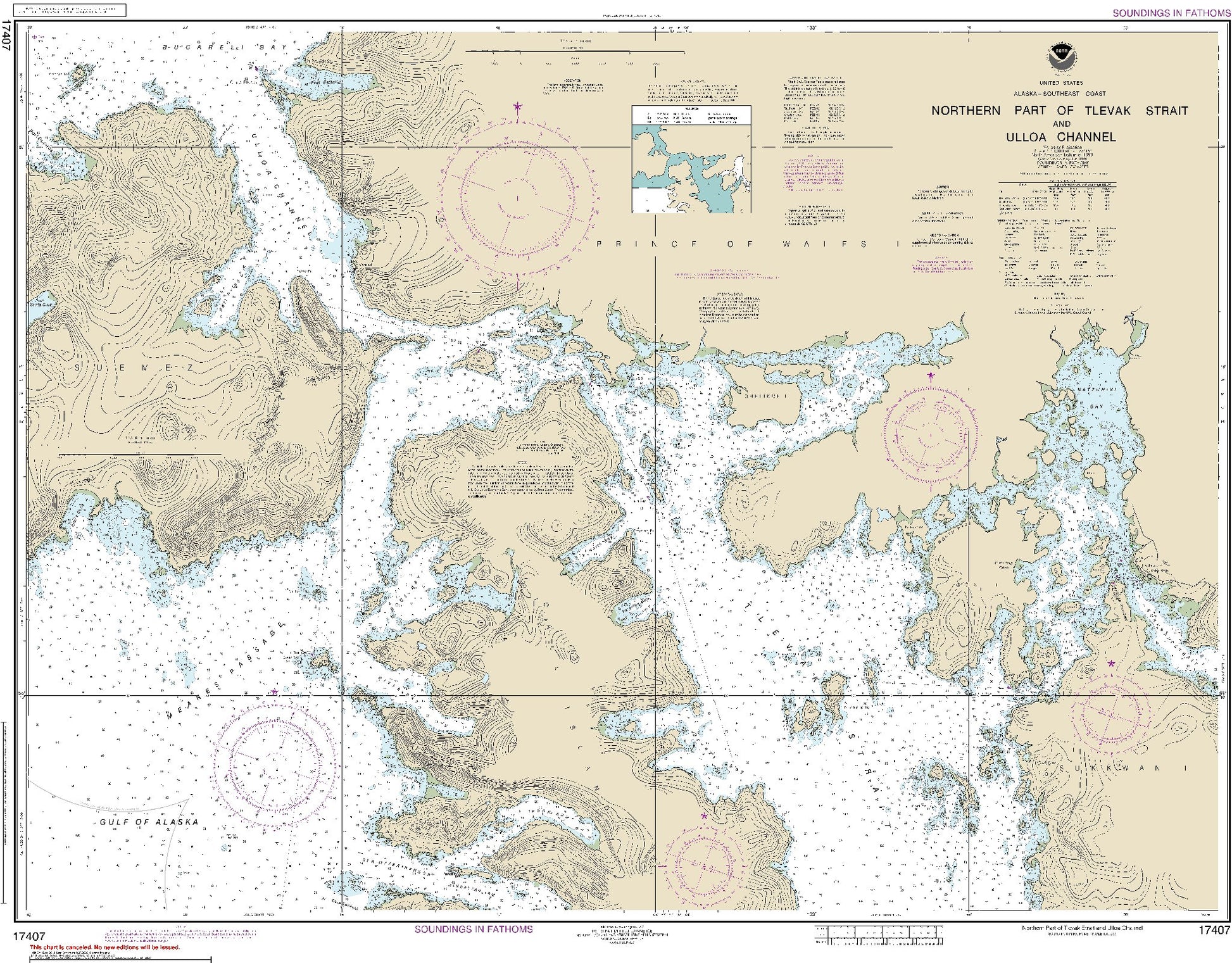 Northern Part of Tlevak Strait and Ulloa Channel (17407) by NOAA