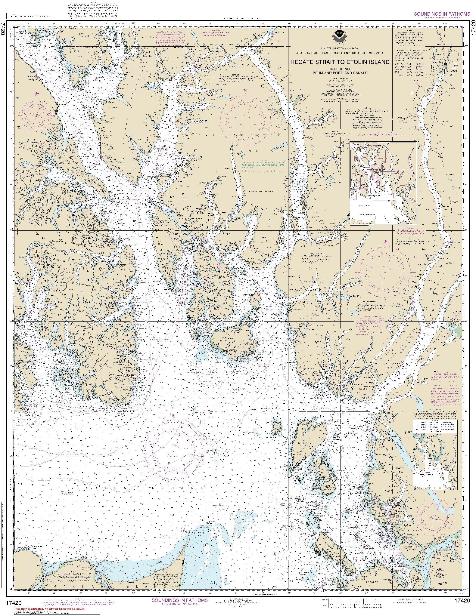Hecate Strait to Etolin Island (17420) by NOAA