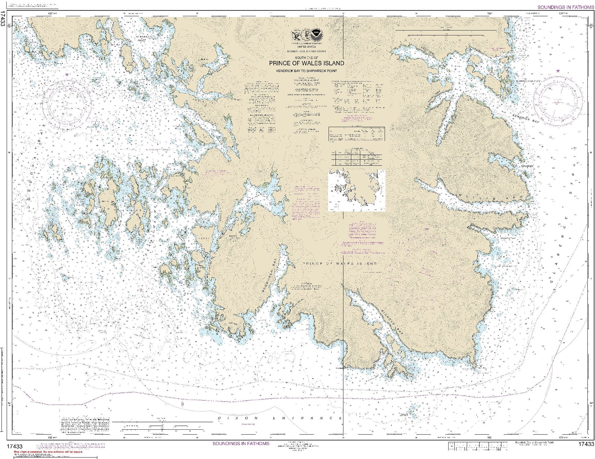 South End of Prince of Wales Island - Kendrick Bay to Shipwreck Point (17433) by NOAA