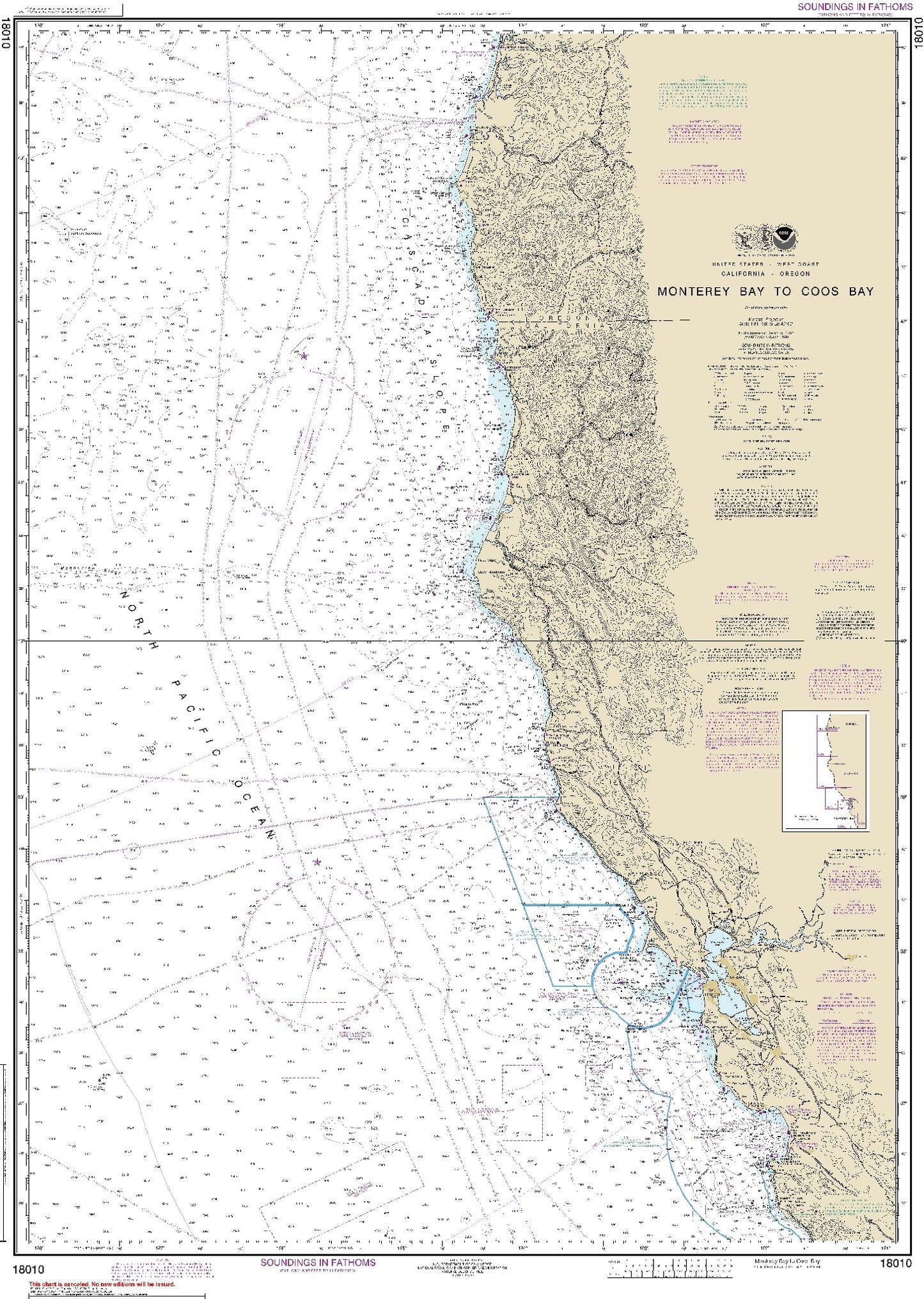 Monterey Bay to Coos Bay (18010) by NOAA