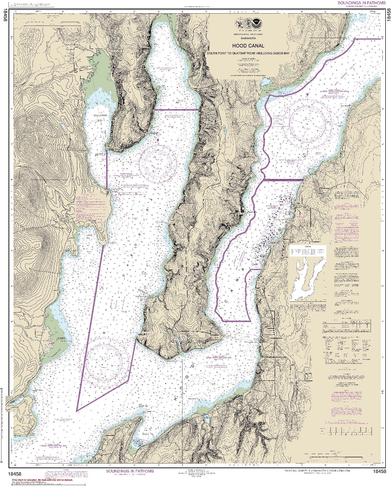 Hood Canal - South Point to Quatsap Point, Including Dabob Bay (18458) by NOAA