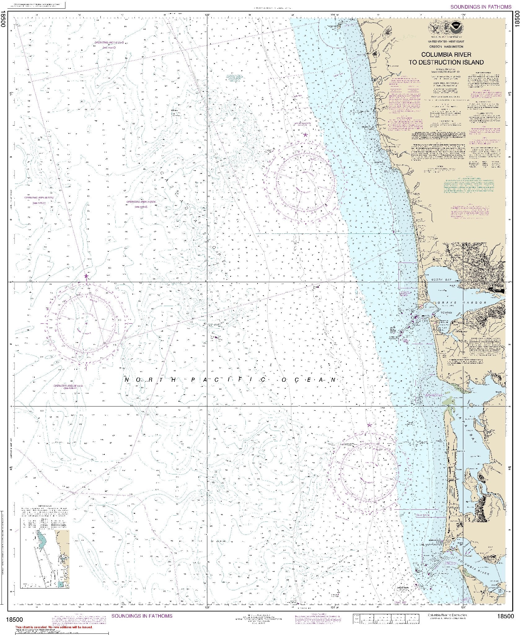 Columbia River to Destruction Island (18500) by NOAA