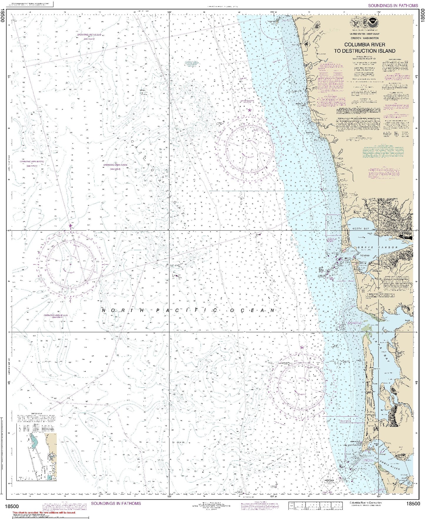 Columbia River to Destruction Island (18500) by NOAA