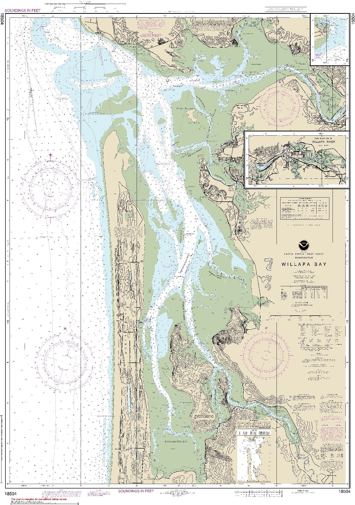 Willapa Bay with Continuation of Willapa River (18504) by NOAA