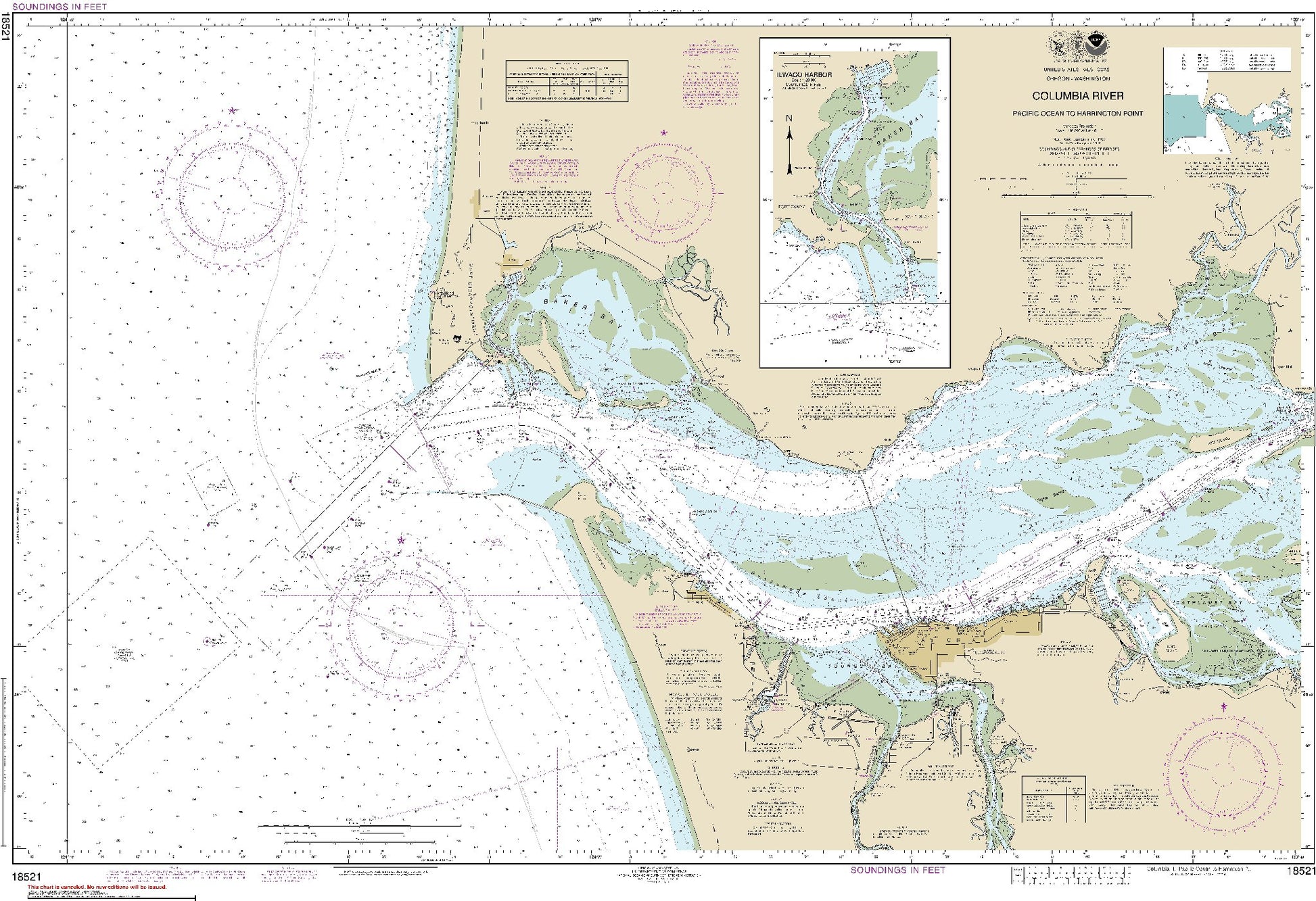 Columbia River - Pacific Ocean to Harrington Point (18521) by NOAA