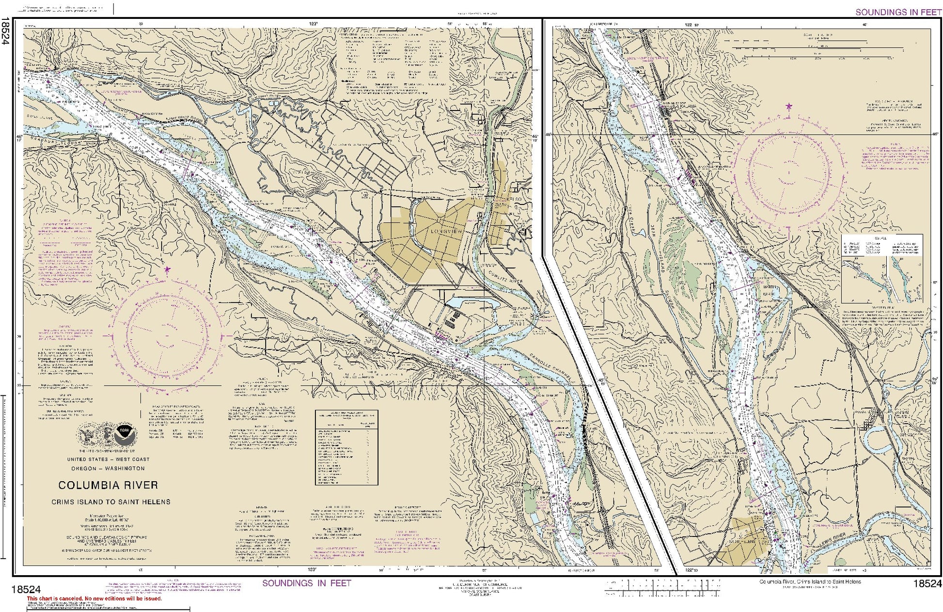 Columbia River - Crims Island to Saint Helens (18524) by NOAA