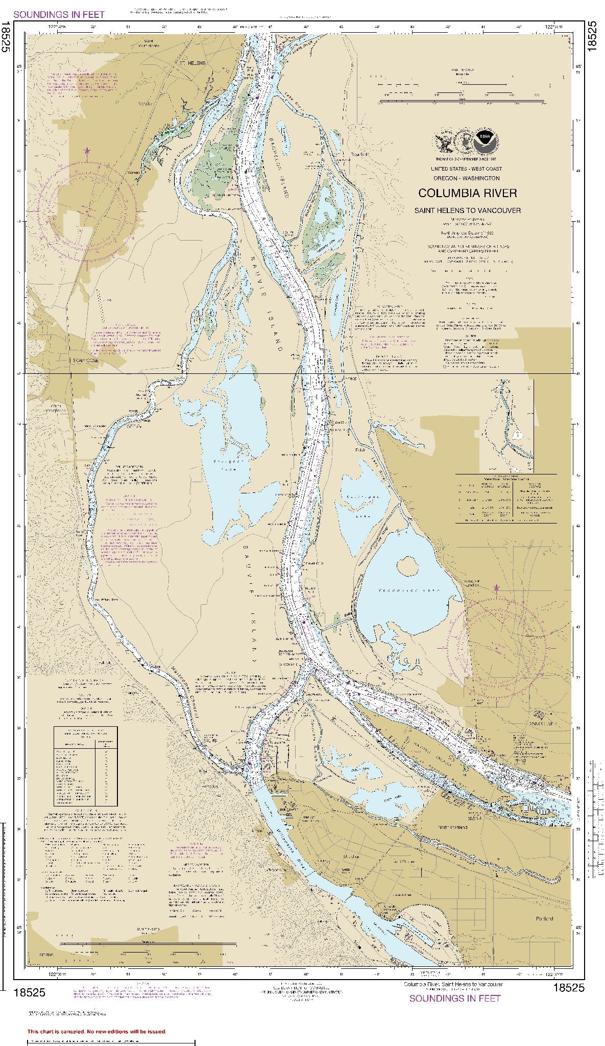 Columbia River - Saint Helens to Vancouver (18525) by NOAA