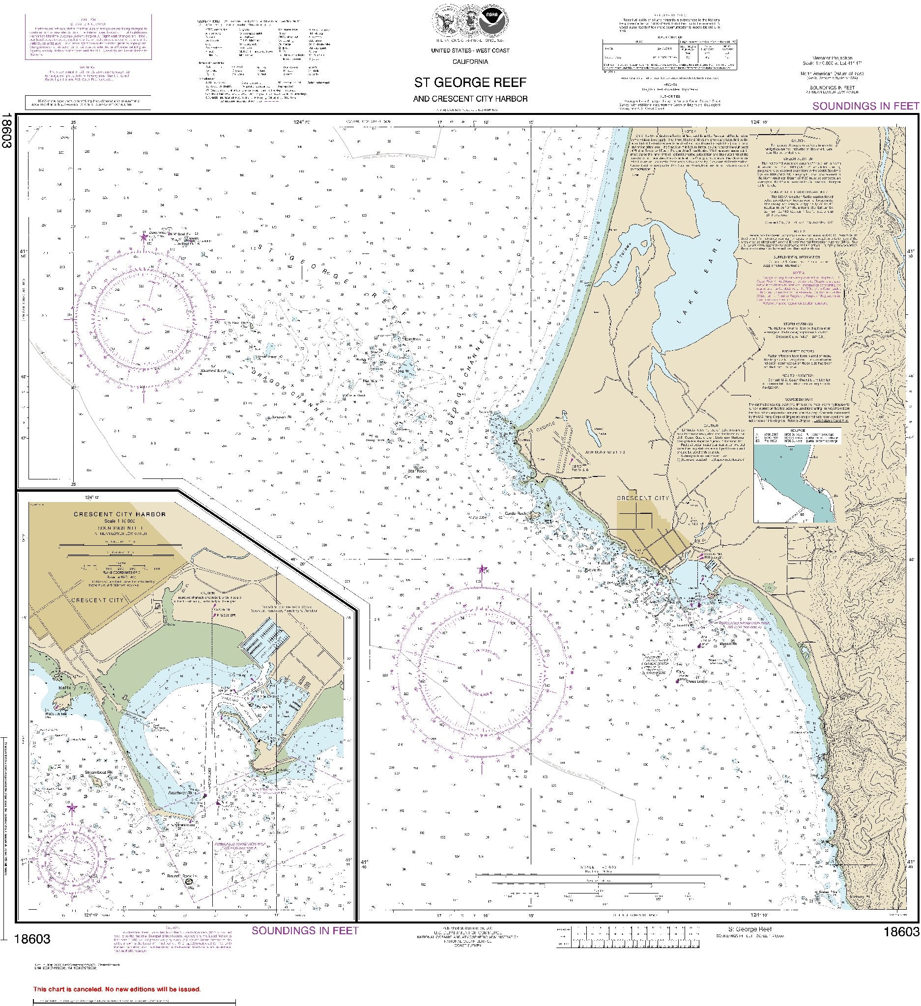 St. George Reef and Crescent City Harbor (18603) by NOAA