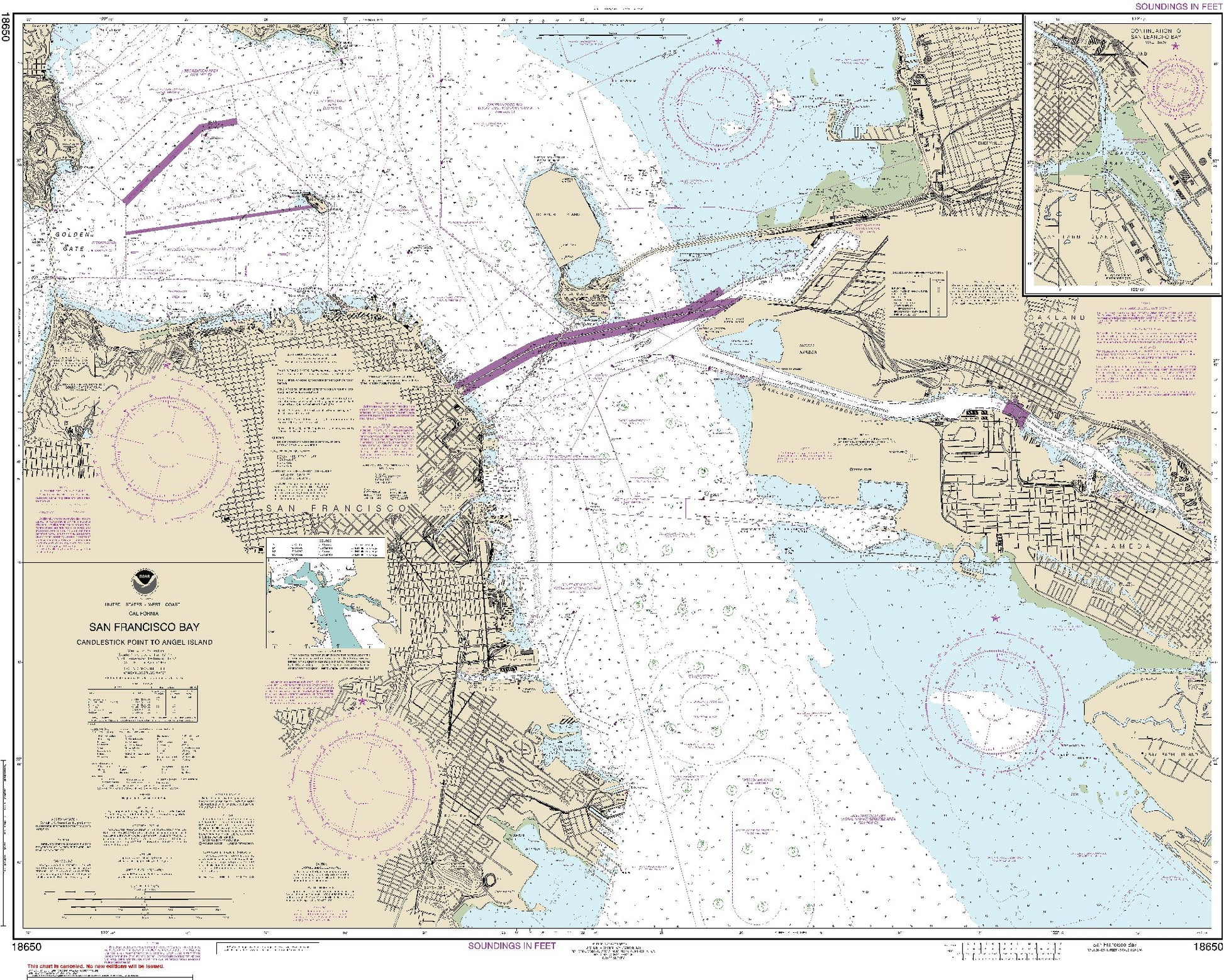 San Francisco Bay with Continuation to San Leandro Bay (18650) by NOAA