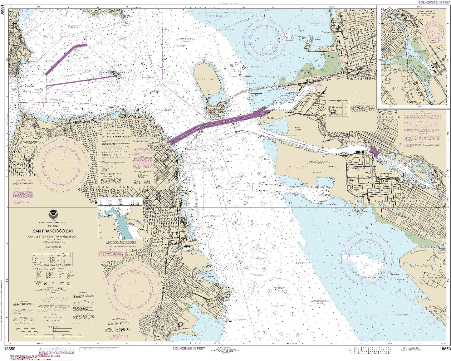 San Francisco Bay with Continuation to San Leandro Bay (18650) by NOAA