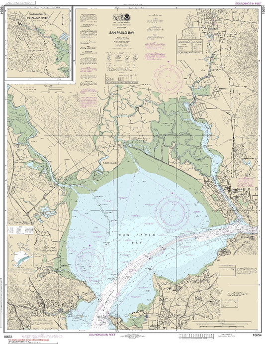 San Pablo Bay with Continuation of Petaluma River (18654) by NOAA