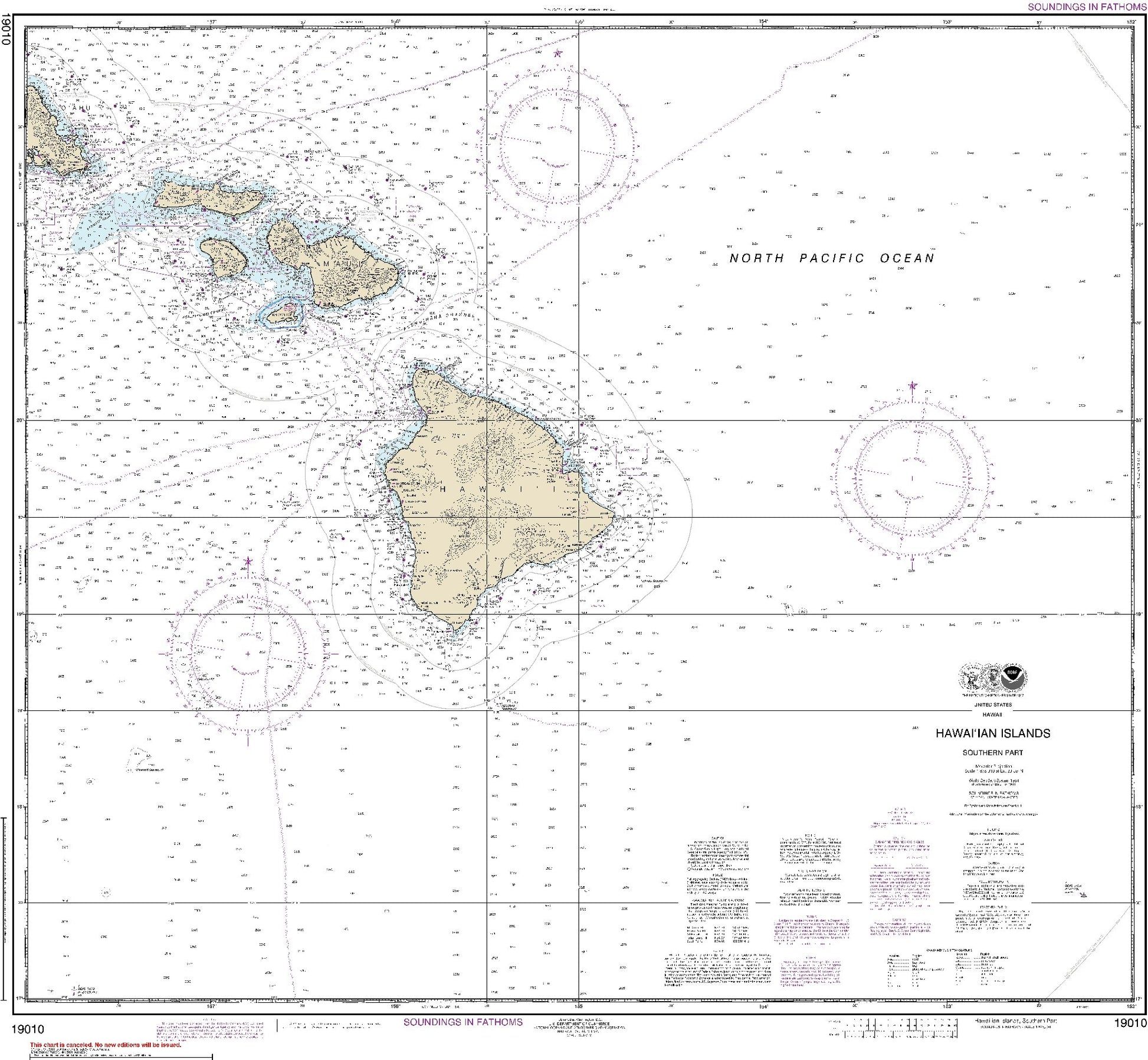Hawai'ian Islands - Southern Part (19010) by NOAA