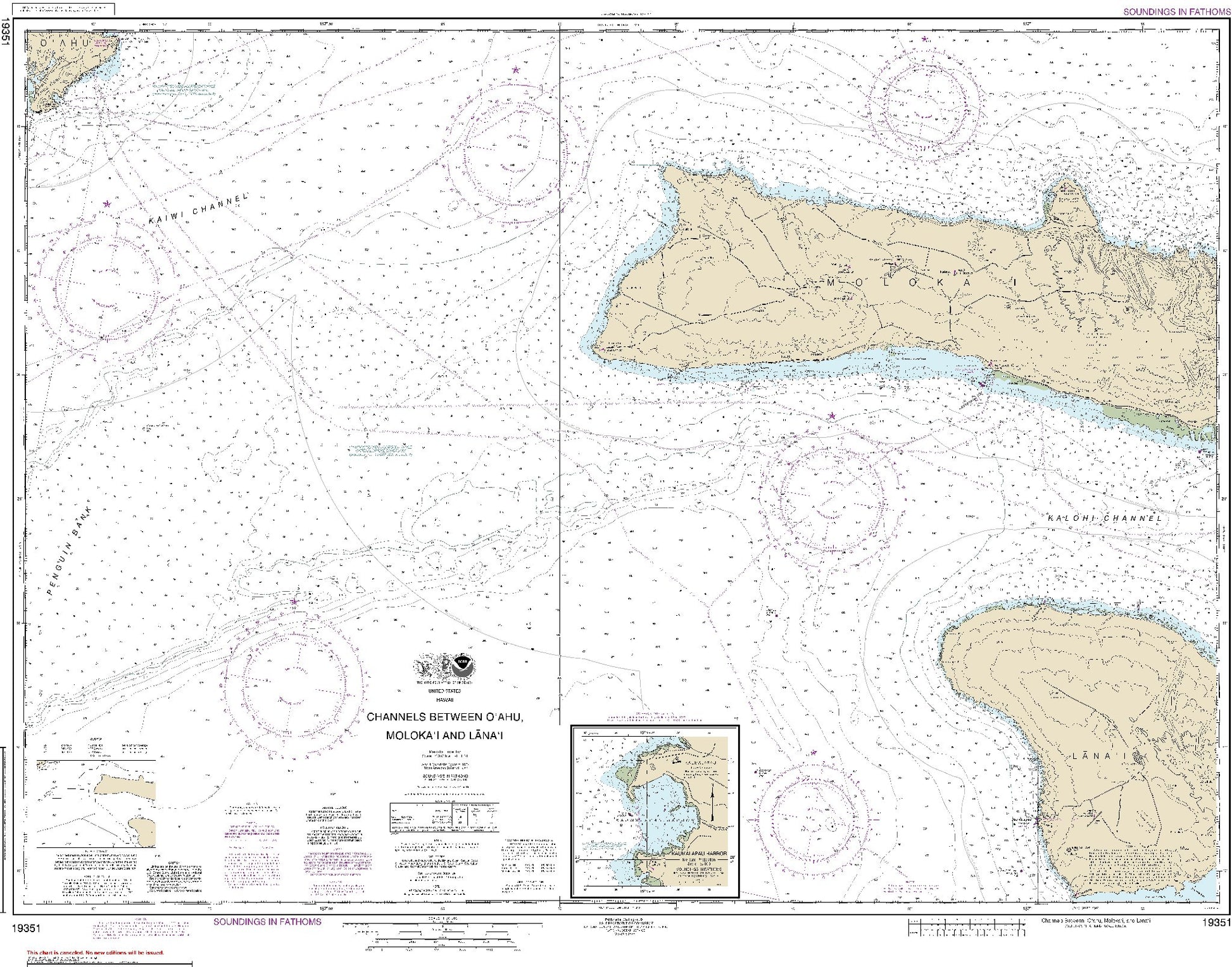 Channels Between O'Ahu, Moloka'I and Lana'I (19351) by NOAA