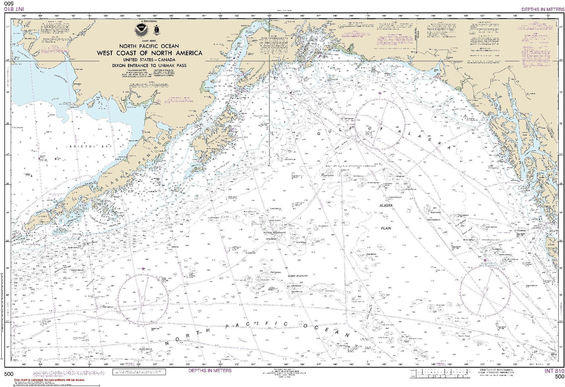 West Coast of North America Dixon Ent to Unimak Pass (500) by NOAA