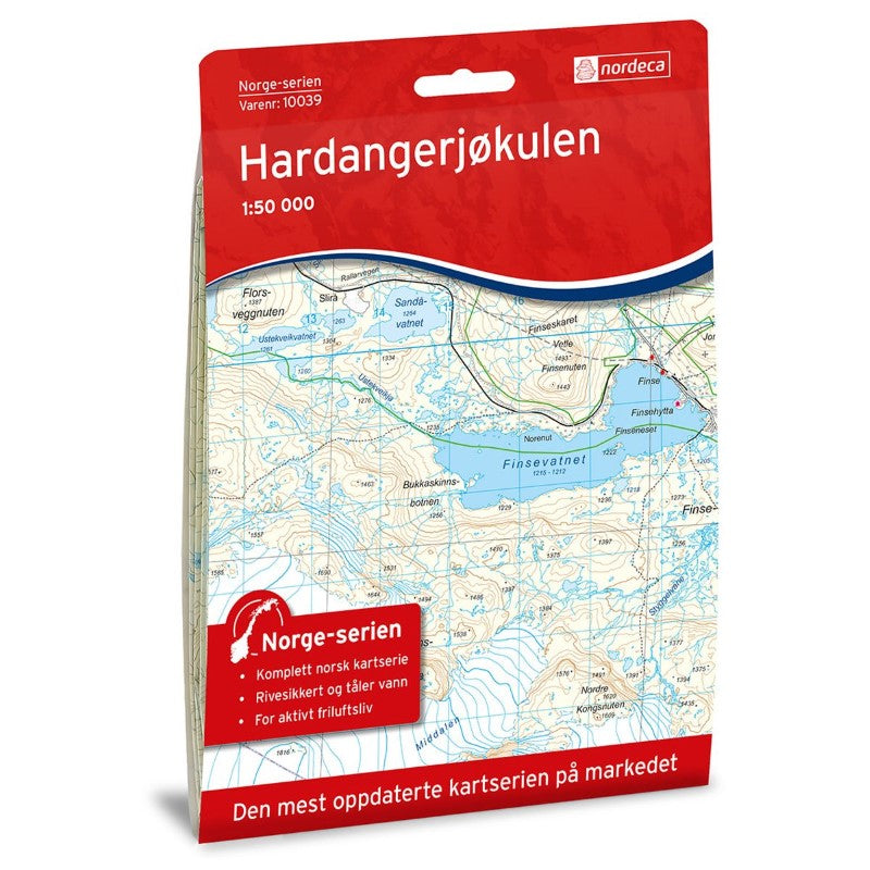 Hardangerjokulen (Hardangerjøkulen) 1:50,000 Hiking Map, #10039