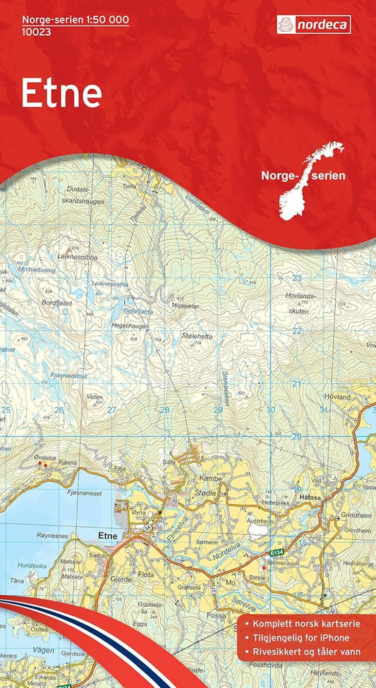 Etne, 1:50,000 Hiking Map, #10023