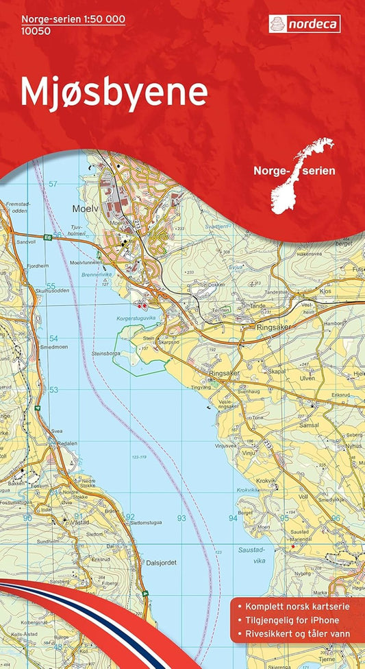 Mjosbyene (Mjøsbyene) Hiking Map, #10050