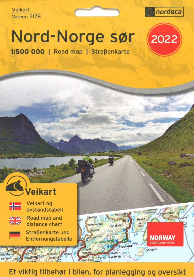 North-Norway South (Veikart Nord-Norge Sør) 1:500,000 Road Map