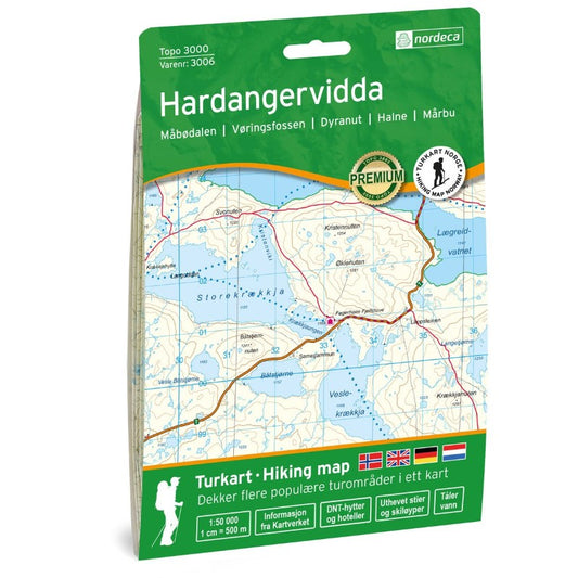Hardangervidda Topo 3000 Series Hiking Map 1:50,000, #3006