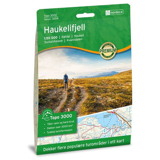Haukelifjell Topo 3000 Series Hiking Map 1:50,000, #3004