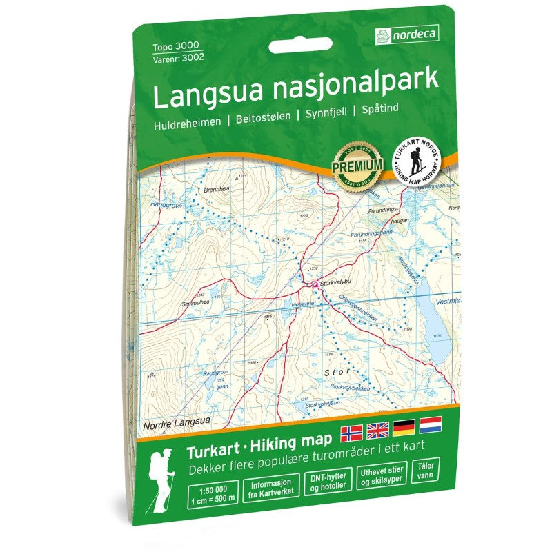 Langsua Nasjonalpark Topo 3000 Hiking Map 1:50,000, #3002