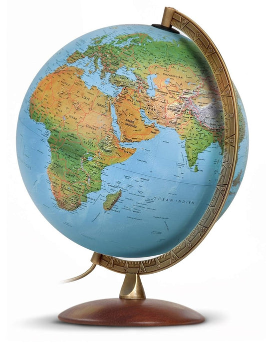 Astra Globe, 30 cm - Jordglob Astra Ø30cm 1/2 mer/mässing, träfot