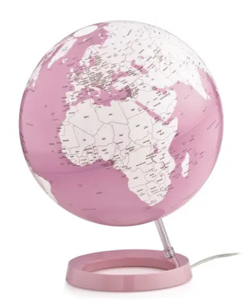 Bright Coral Designer Globe 30cm - Jordglob Bright Coral Ø30cm, rosa designglob