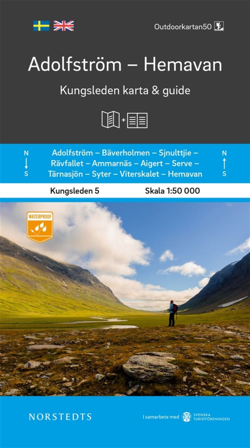 King's Trail Hiking Map & Guide #5: Adolfström to Hemavan - Adolfström Hemavan Kungsleden del 5 karta och guide