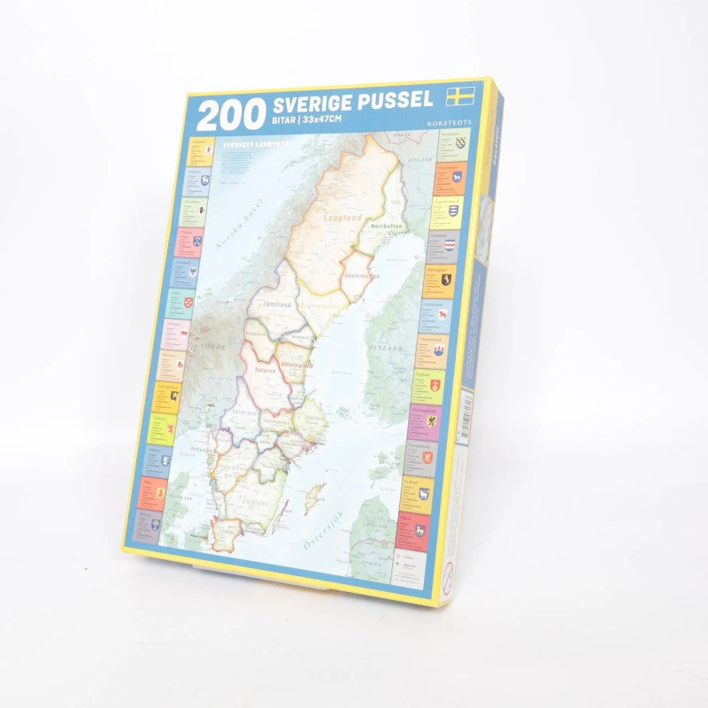 Sweden Map Puzzle, 200 Pieces - Sverige med landskap pussel 200 bitar