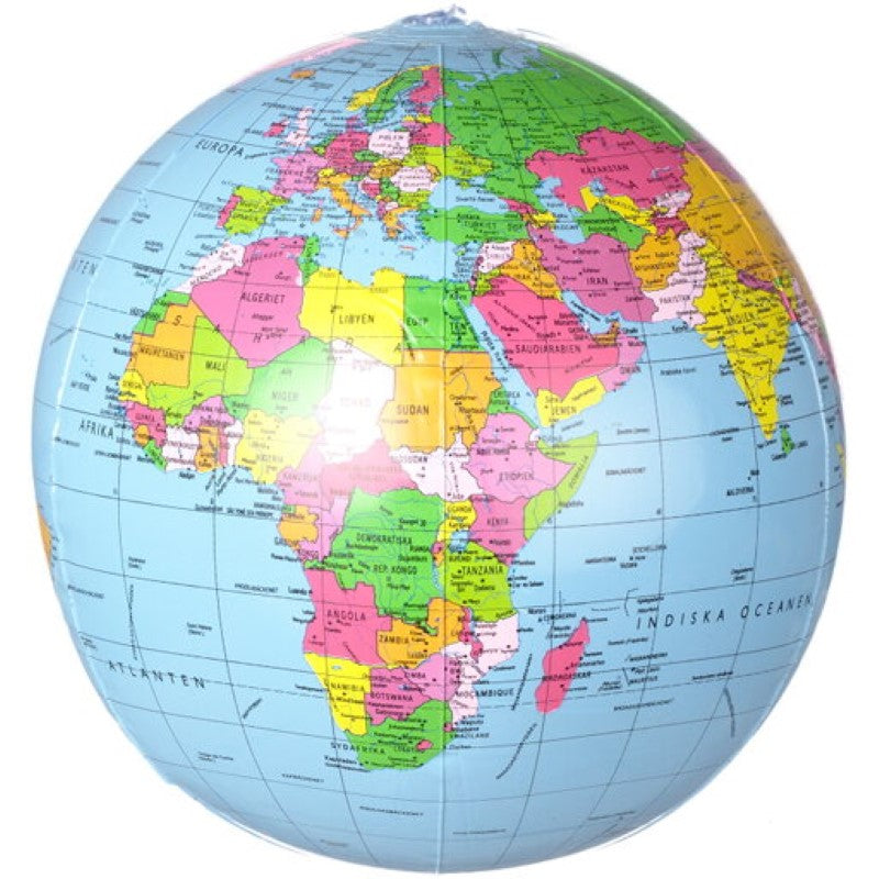 Inflatable Globe (in Swedish) 30cm - Glob uppblåsbar Ø30 cm svensk text