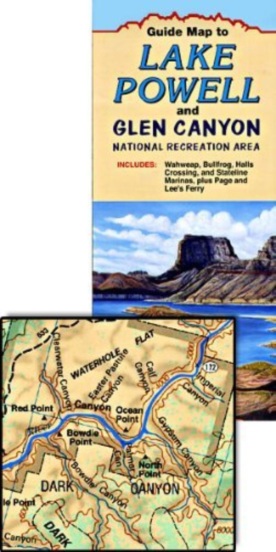 Lake Powell and Glen Canyon, Utah Recreation Map