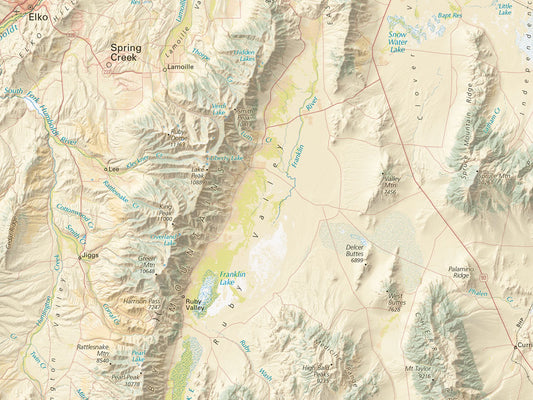 Nevada Land Cover Fine Art Print Map