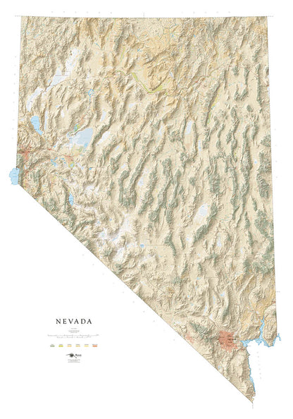Nevada Land Cover Fine Art Print Map