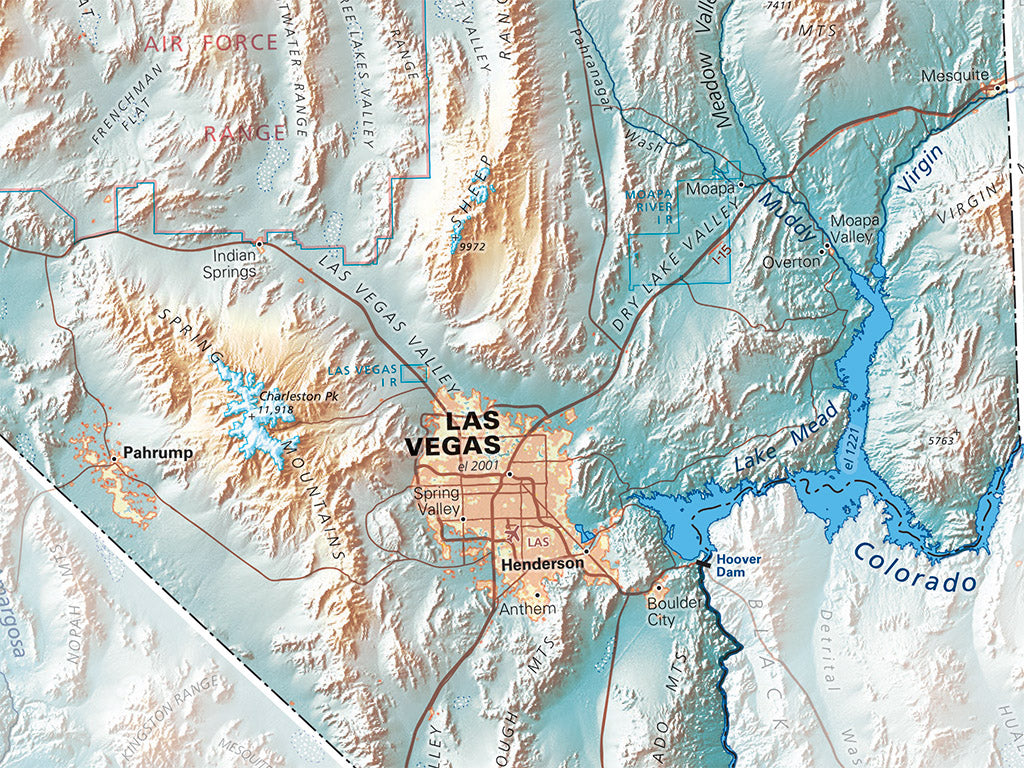 Nevada in Context Fine Art Print Map