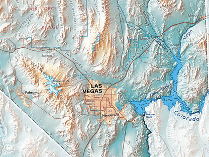 Nevada in Context Fine Art Print Map