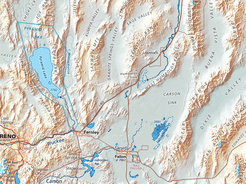 Nevada in Context Fine Art Print Map