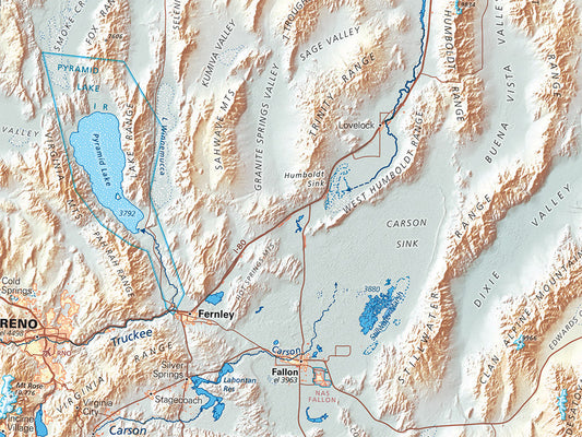 Nevada in Context Fine Art Print Map