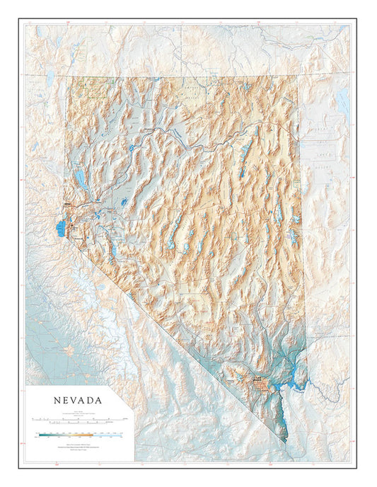 Nevada in Context Fine Art Print Map