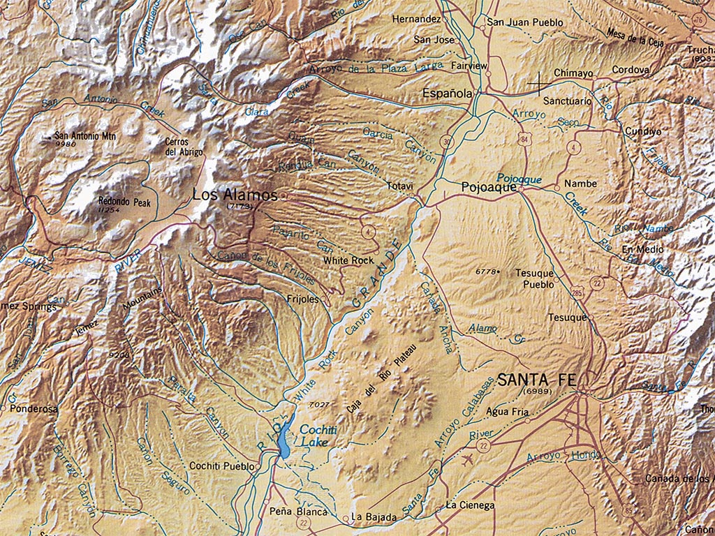 New Mexico Elevation Tints Fine Art Print Map