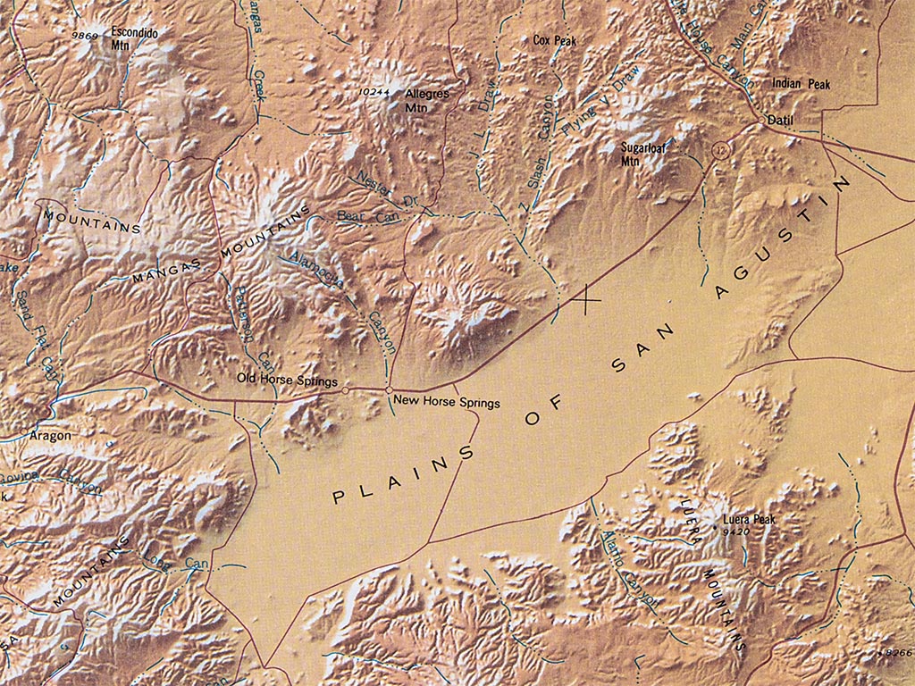 New Mexico Elevation Tints Fine Art Print Map