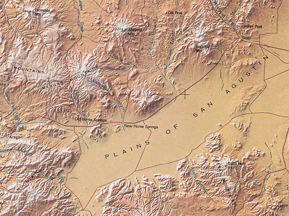 New Mexico Elevation Tints Fine Art Print Map