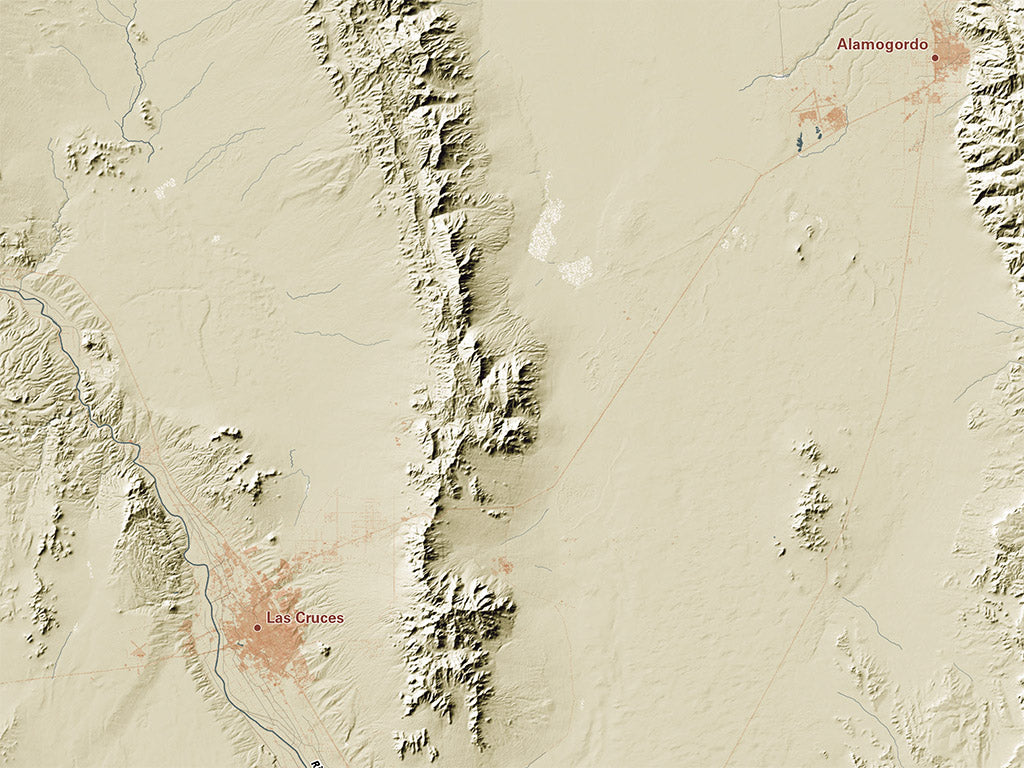 New Mexico Landforms and Rivers Fine Art Print Map