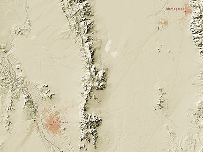 New Mexico Landforms and Rivers Fine Art Print Map